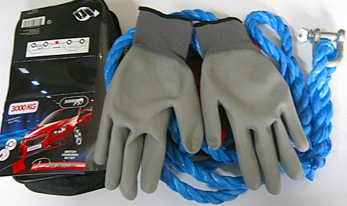 Abschleppseil mit handschuhen - abschleppseil,